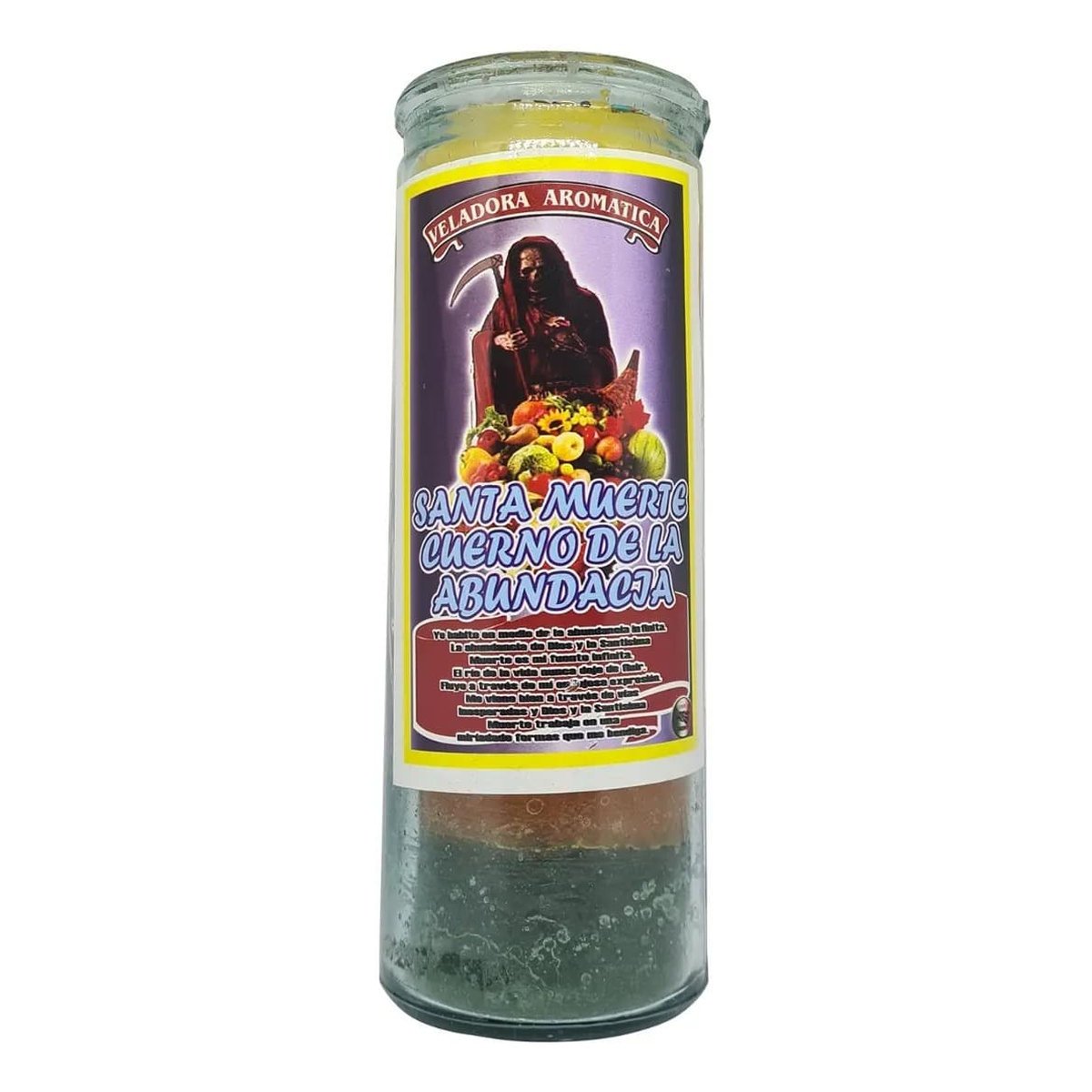 Veladora Santa Muerte Cuerno de la Abundancia Parafina