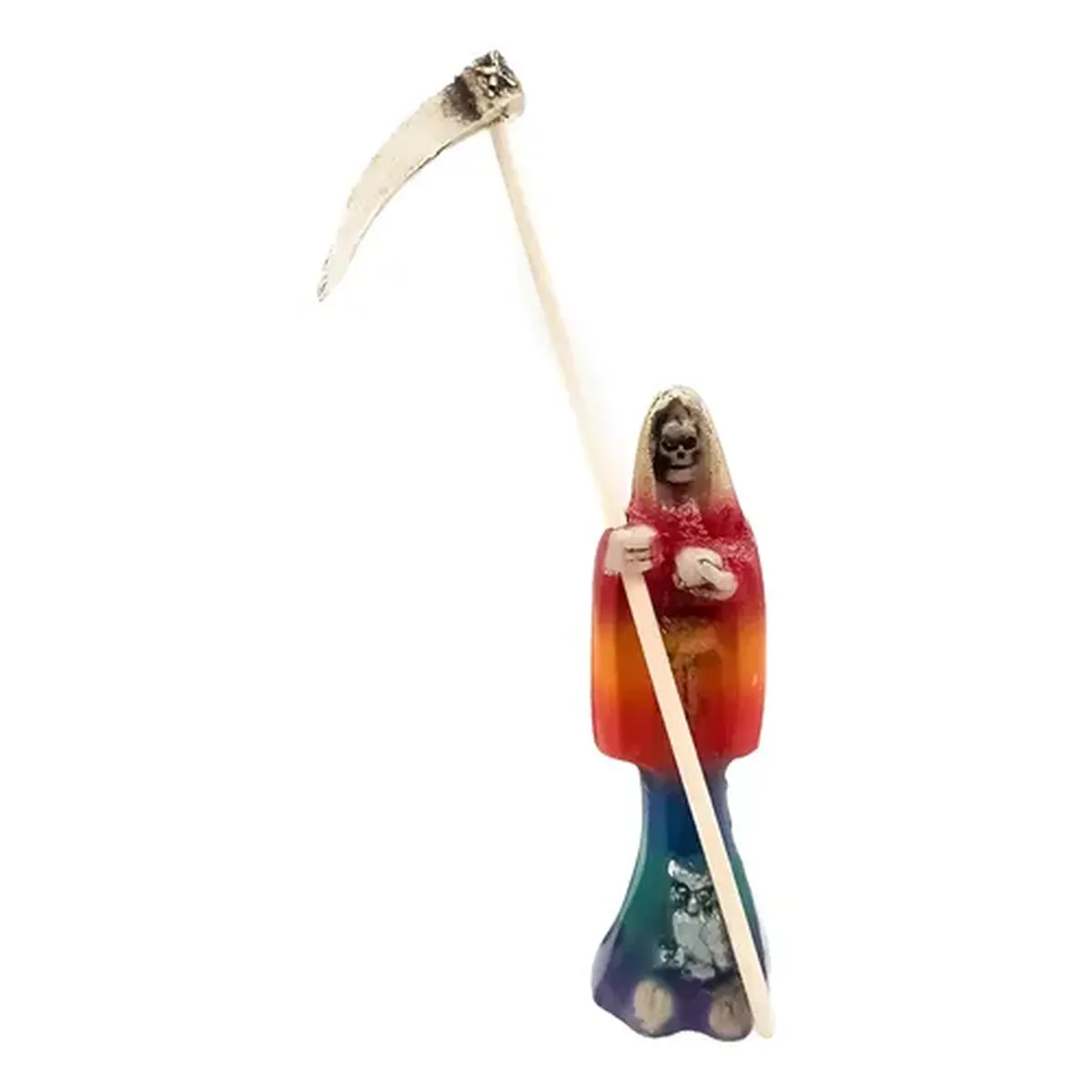 Escultura Santa Muerte Negra Potencias roja