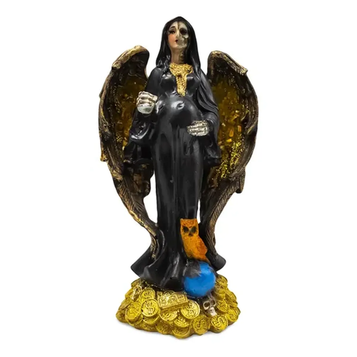Santa Muerte Encarnada Embarazada Alada Negra Poderosa