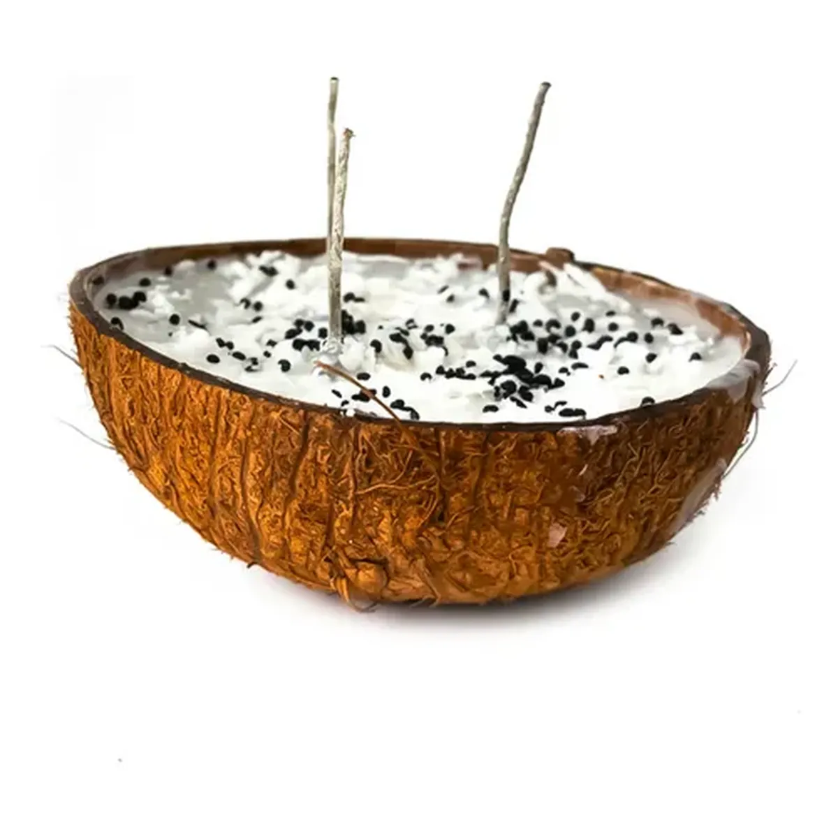 Veladora de Coco Elegua Abrecaminos Triple Mecha Natural