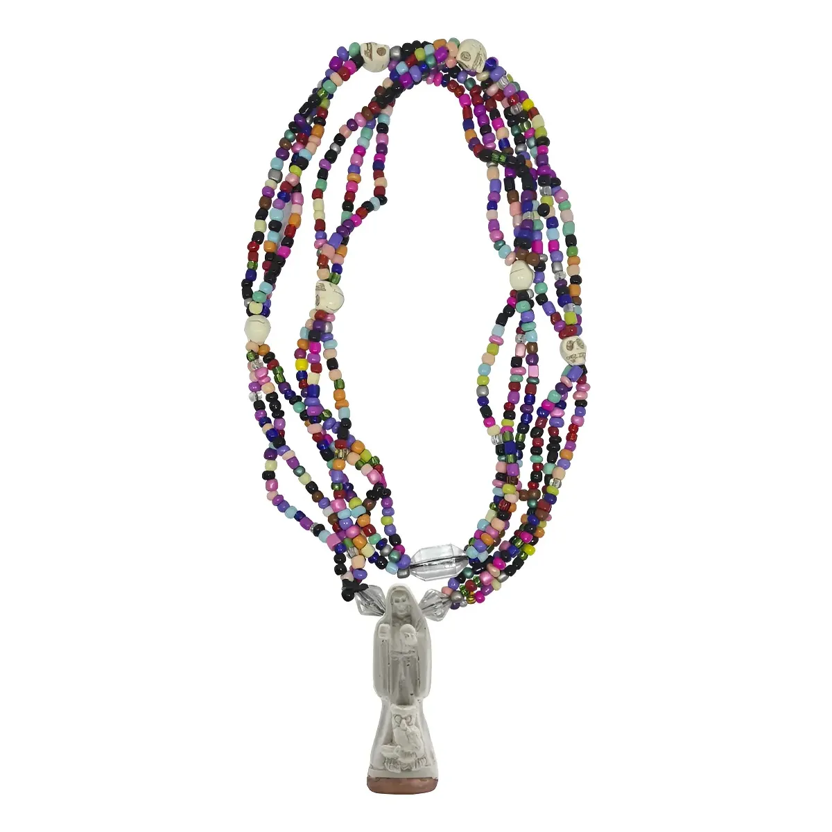 Rosario Santa Muerte Blanca Ritualizado Proteccion y Paz
