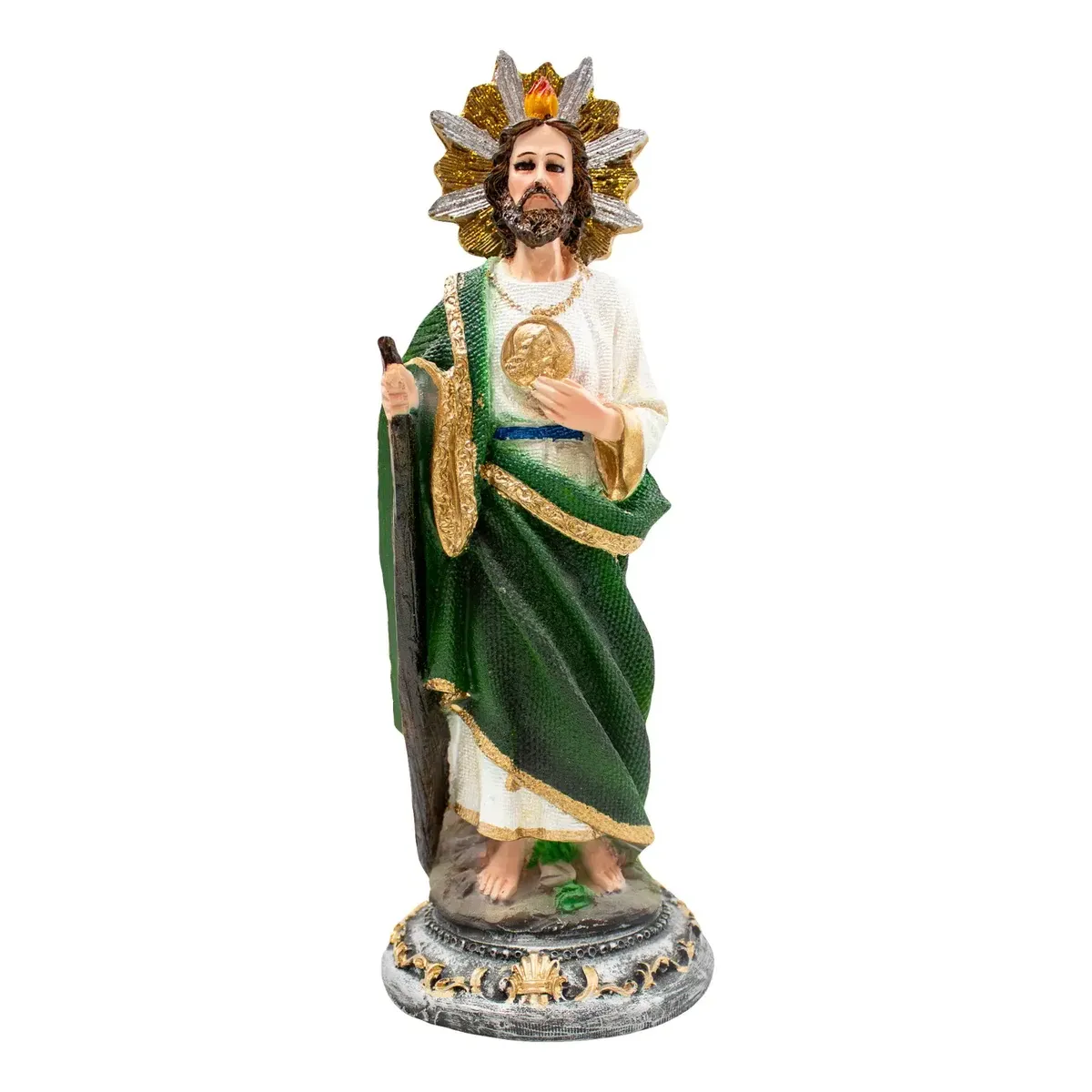 San Judas Tadeo Figura Religiosa Estilo Rustico Resina