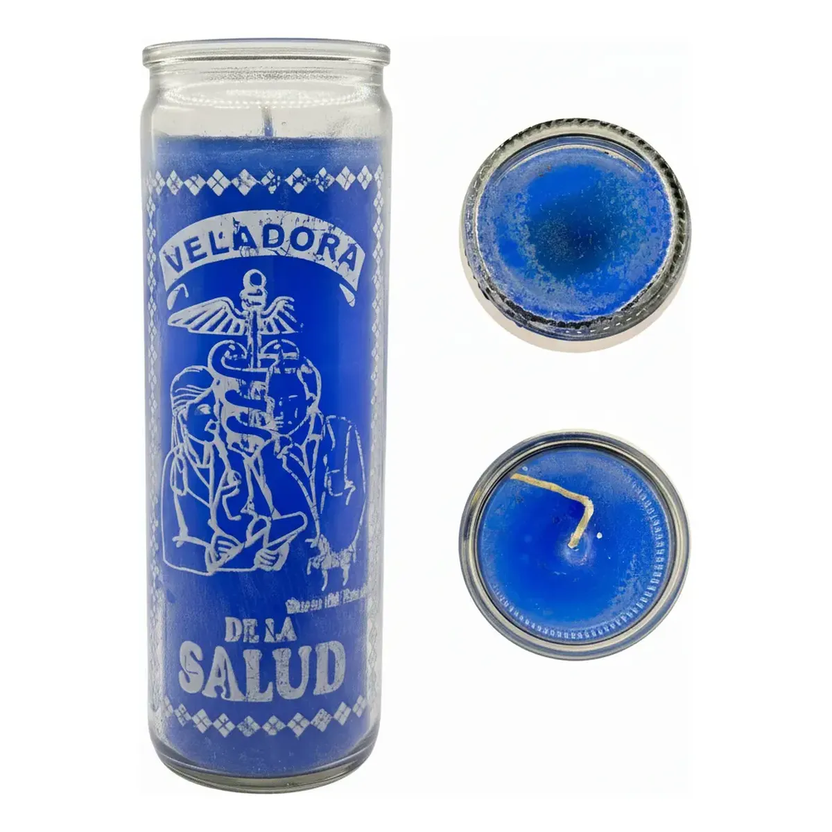 Veladora de la Salud Azul para Bienestar y Mental