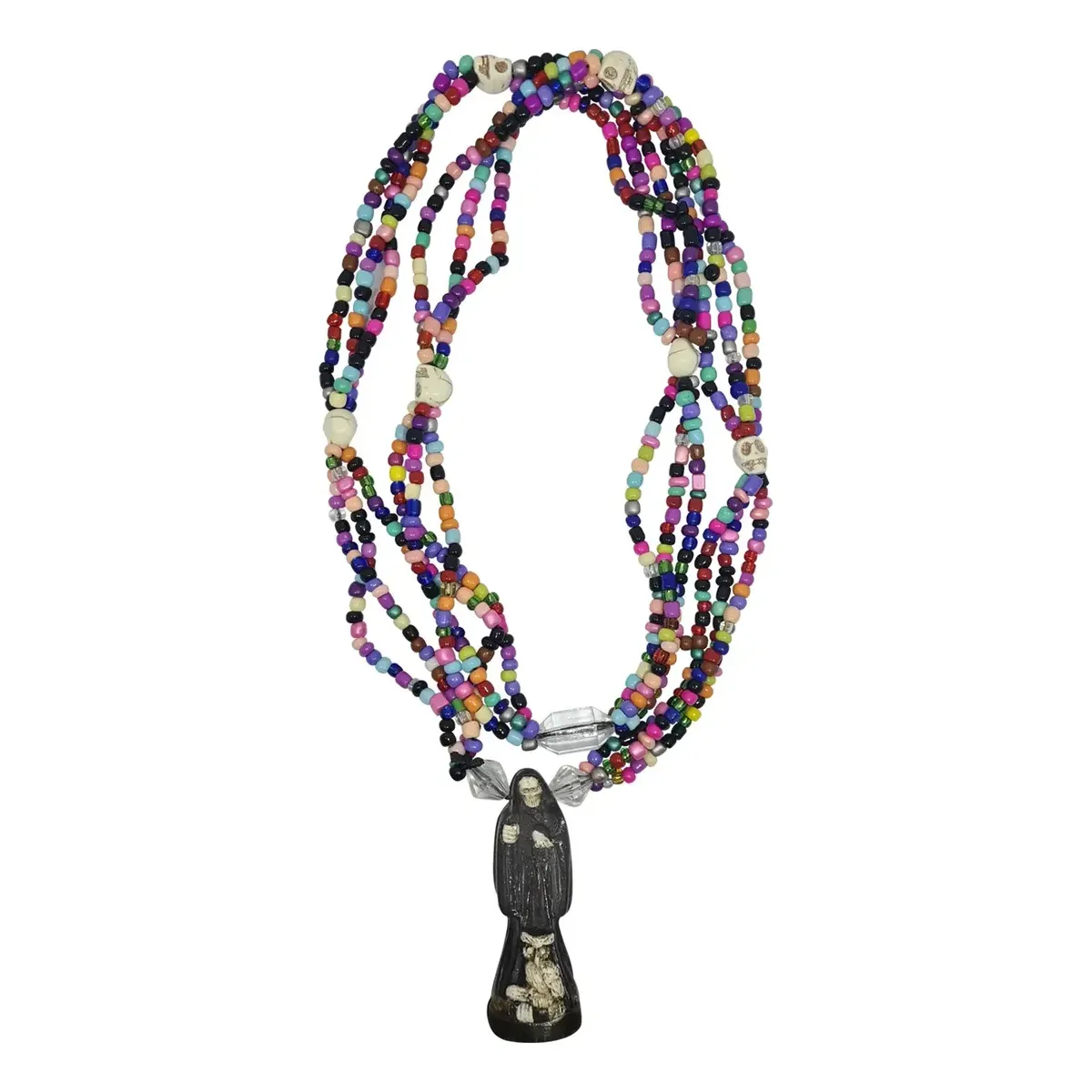 Collar Rosario Santa Muerte Negra Ritualizado