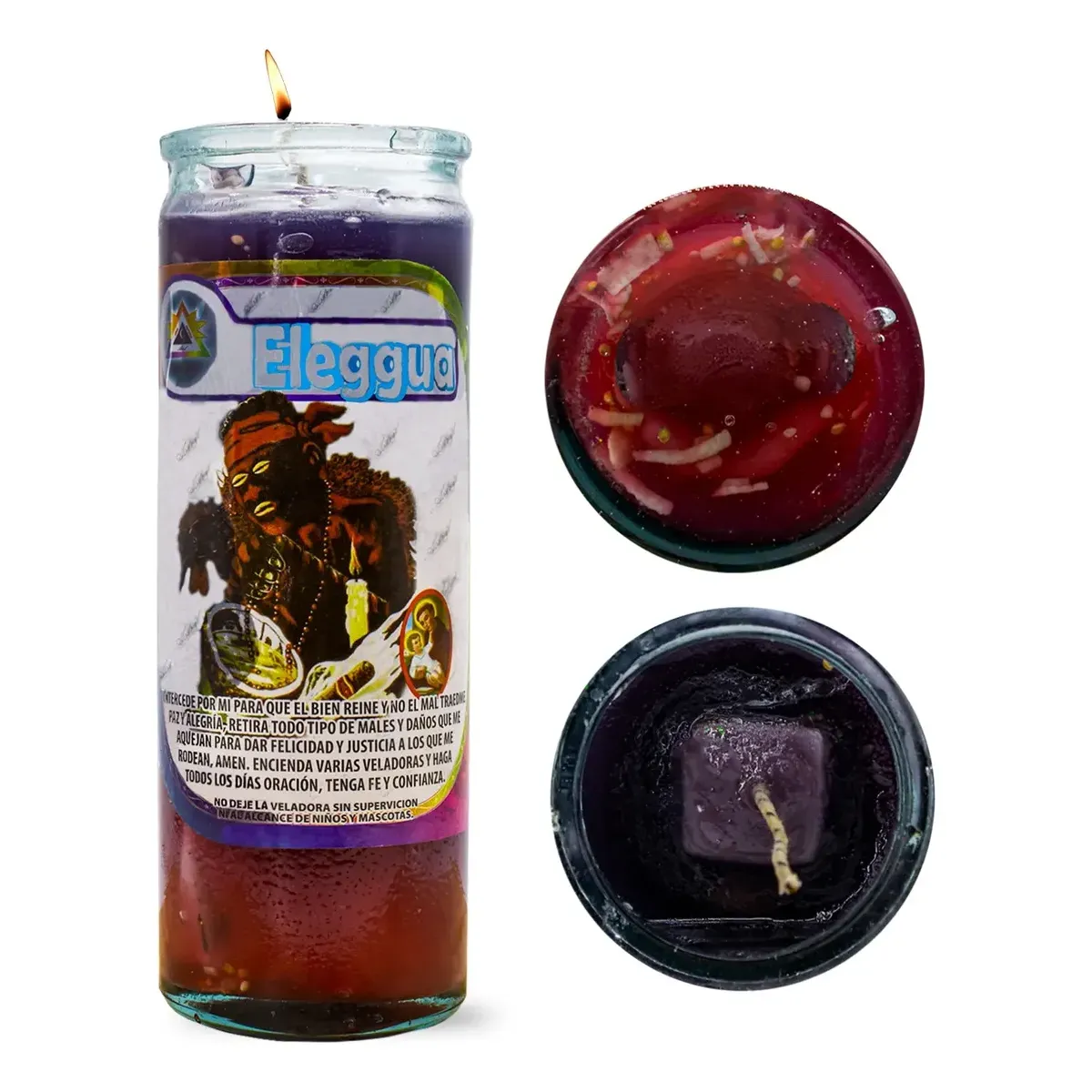 Veladora Gel Elegua Abrecaminos Proteccion Ofrendas Elegua
