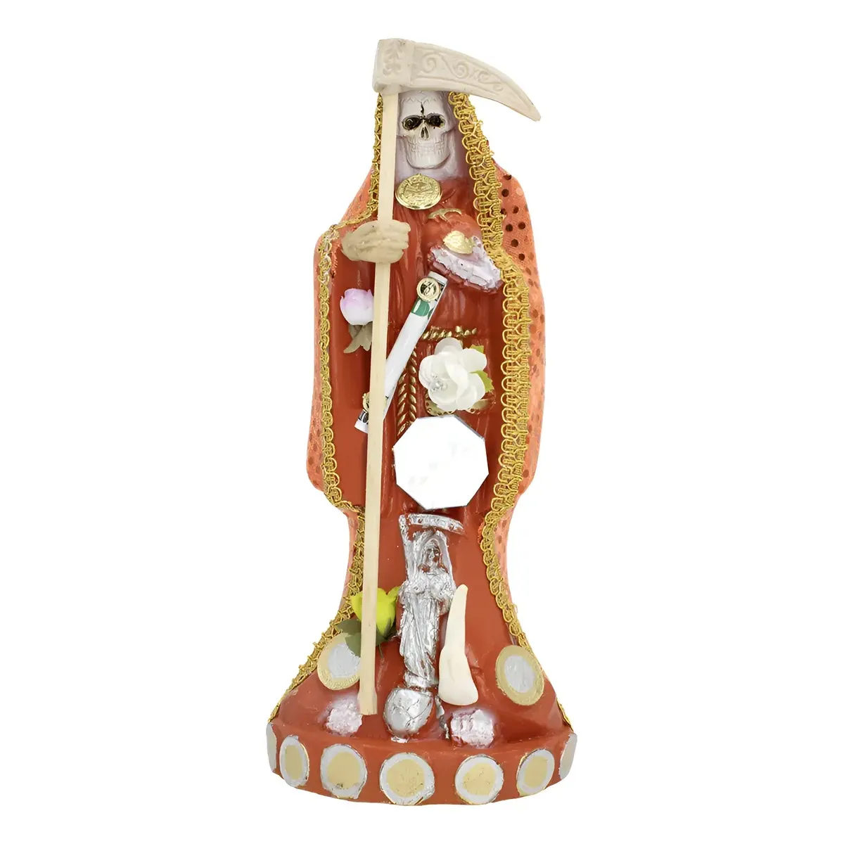 Santa Muerte Vestida Naranja