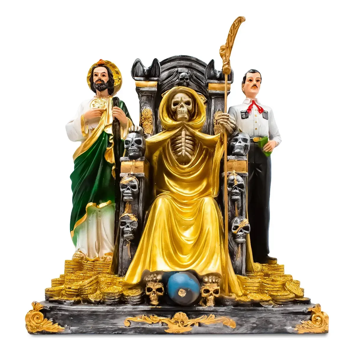 Santa Muerte con San Judas y Malverde Fe Milagros y Poder