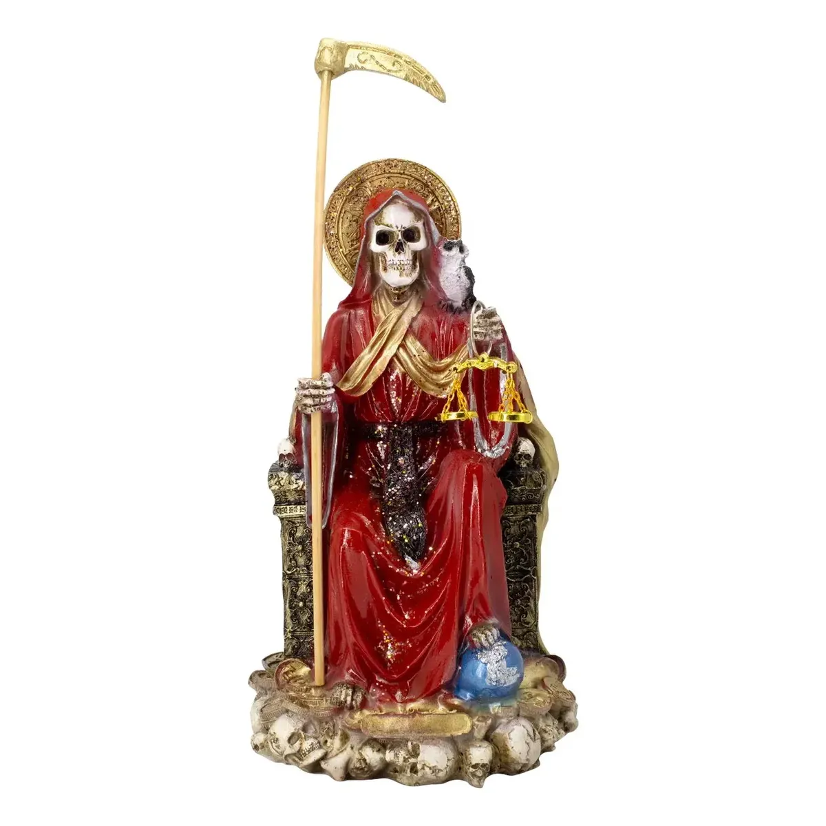 Santa Muerte Suprema Roja Buho Curada
