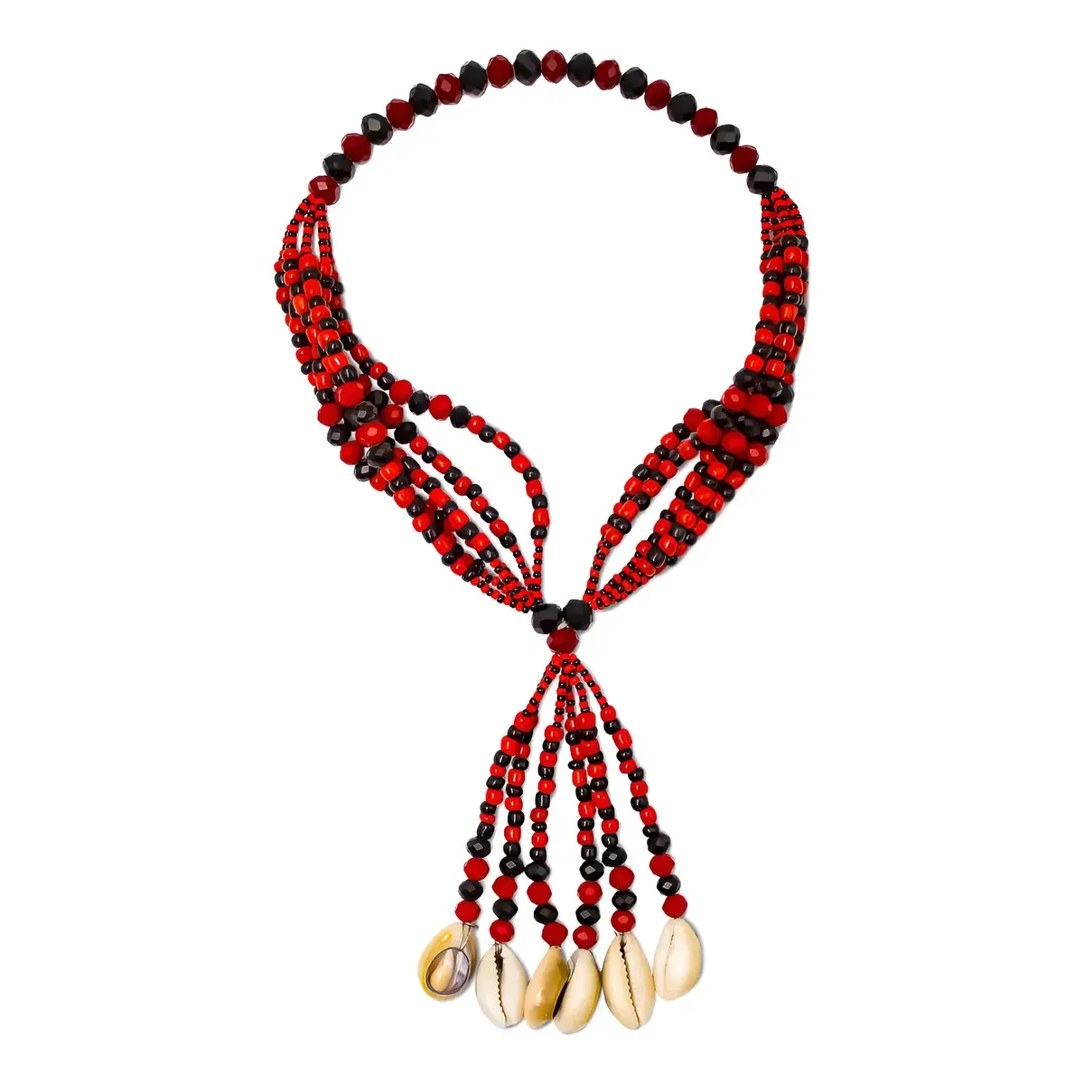 Mazo Elegua Protector Roja Negra Abre Caminos y Cuida Rutas