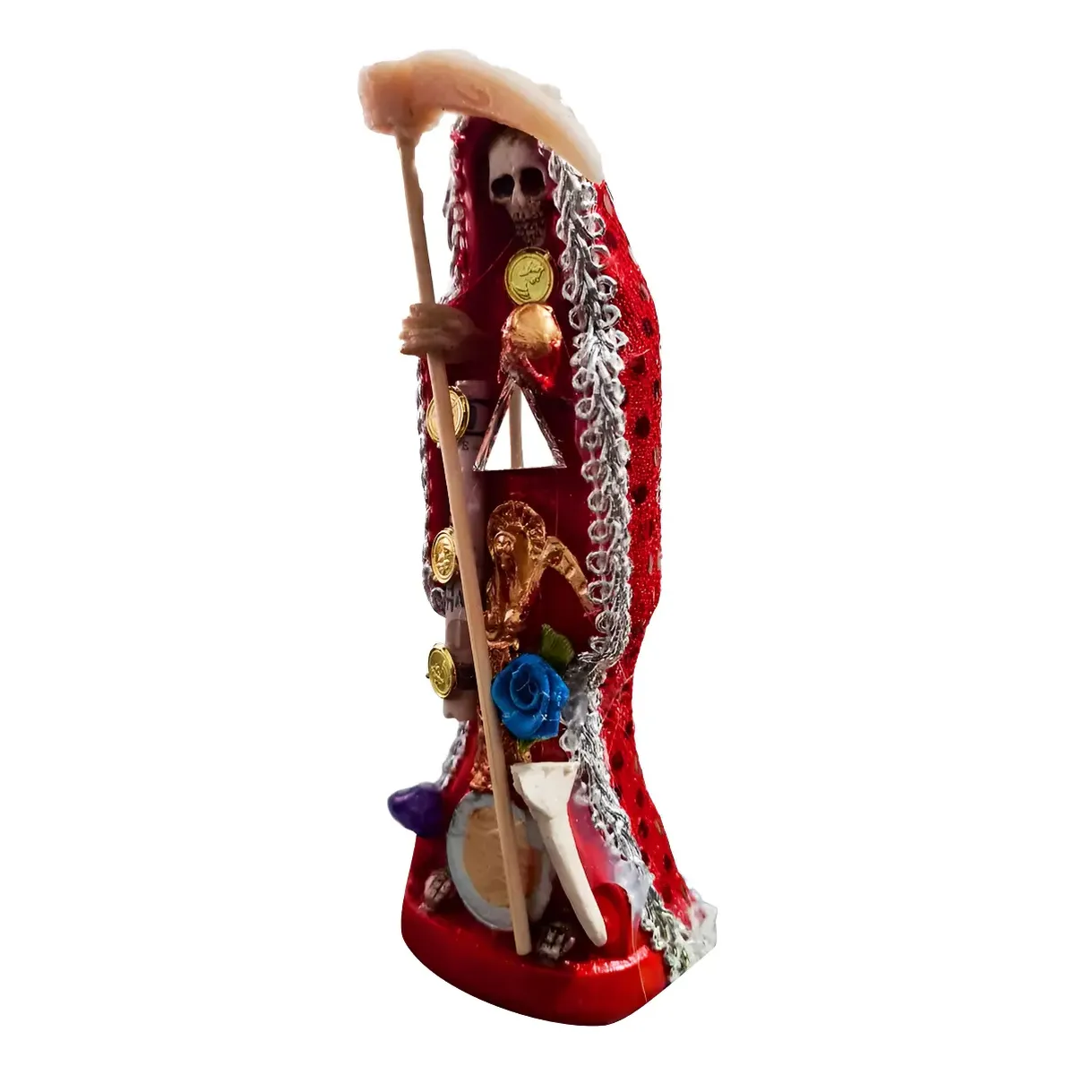 Escultura Santa Muerte Roja - Amor y Proteccion