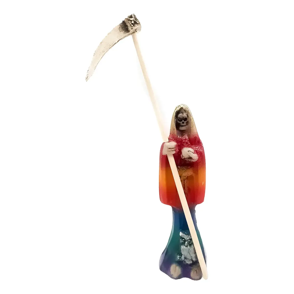 Santa Muerte Flaquita Resina Natural Color Amarillo