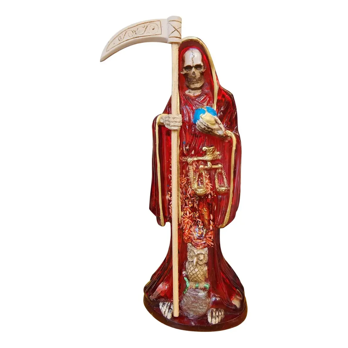 Santa Muerte Roja Transparente Sanacion y Salud