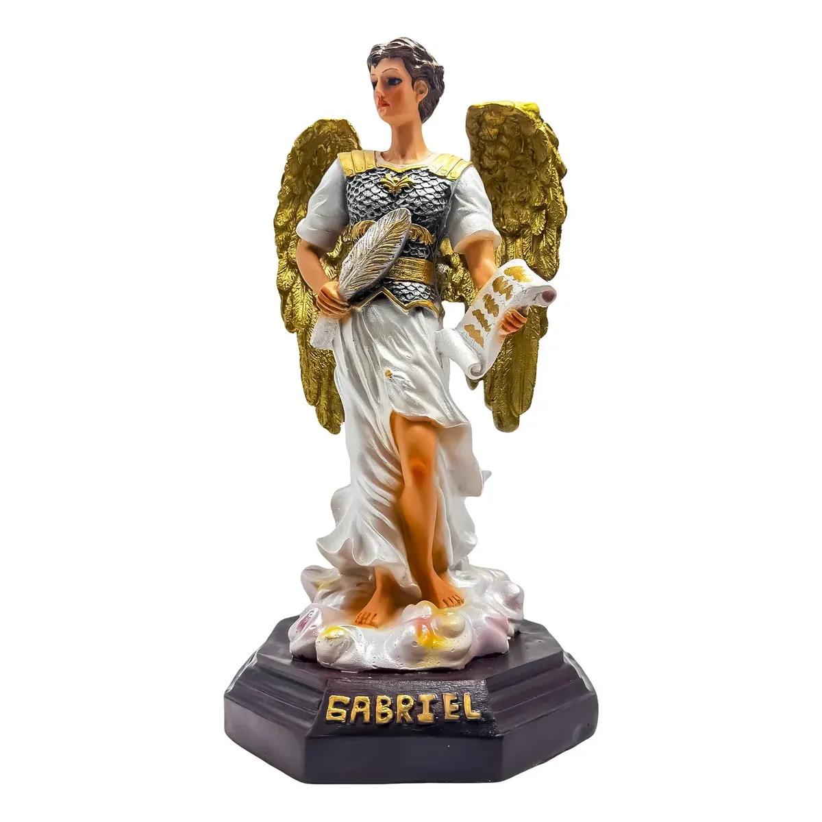 Arcángel San Gabriel figura con ojo de vidrio