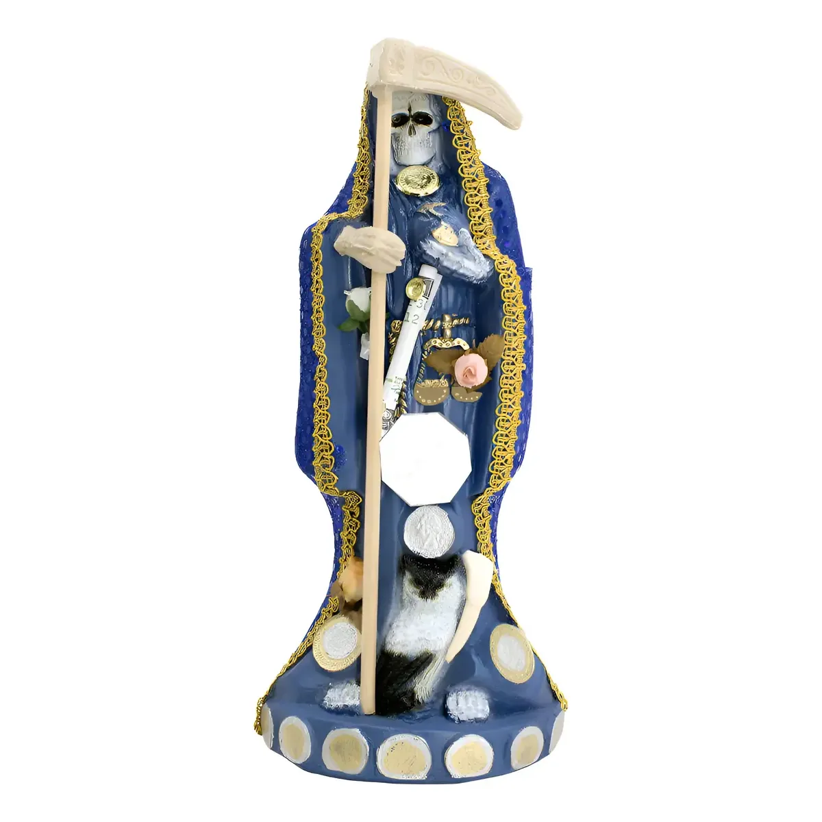 Escultura Santa Muerte Azul Esoterica