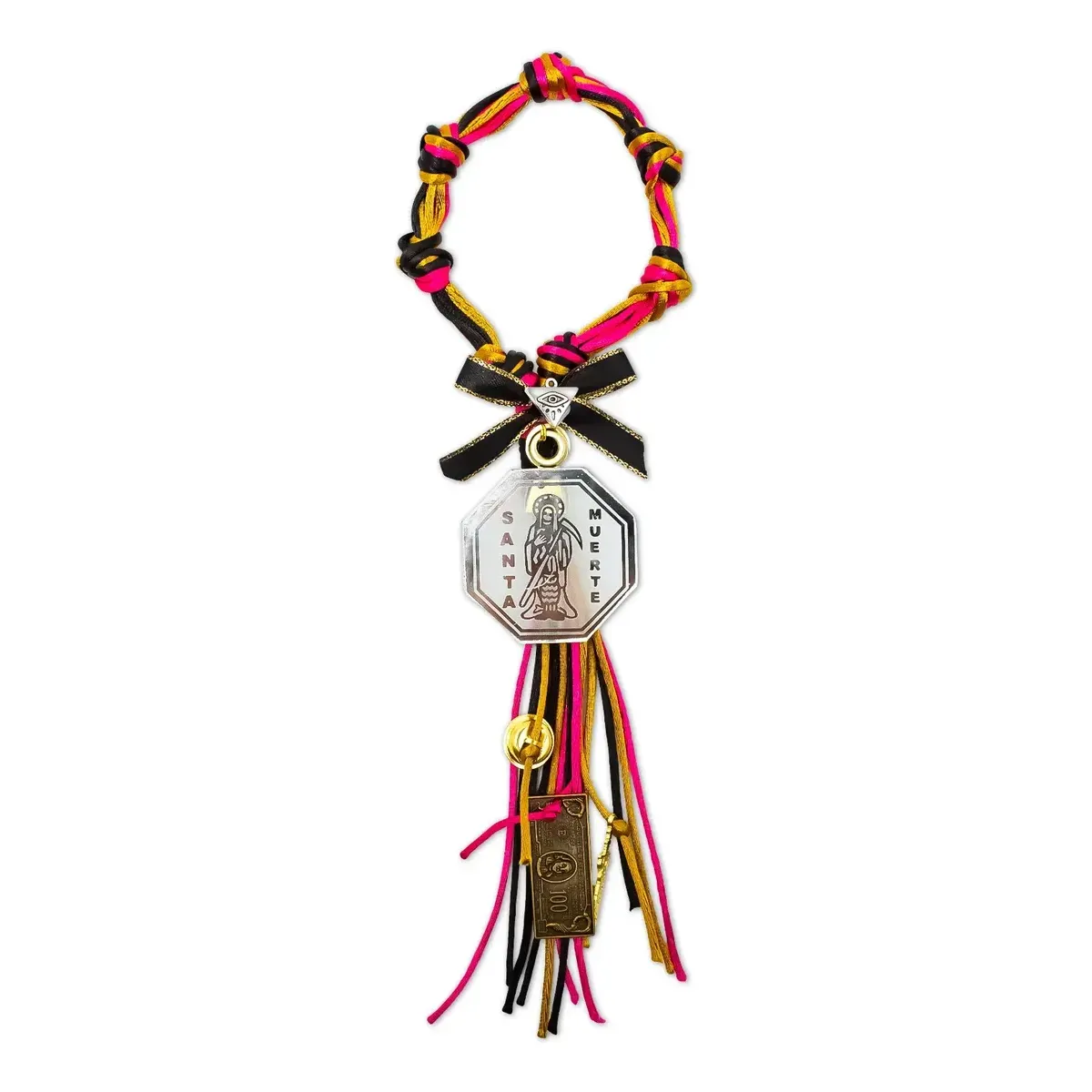 Mazo Santa Muerte con Espejo Amuleto Proteccion Dinero