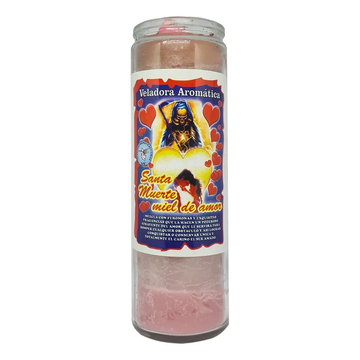 Veladora Preparada Santa Muerte Miel de Amor Parafina Aroma