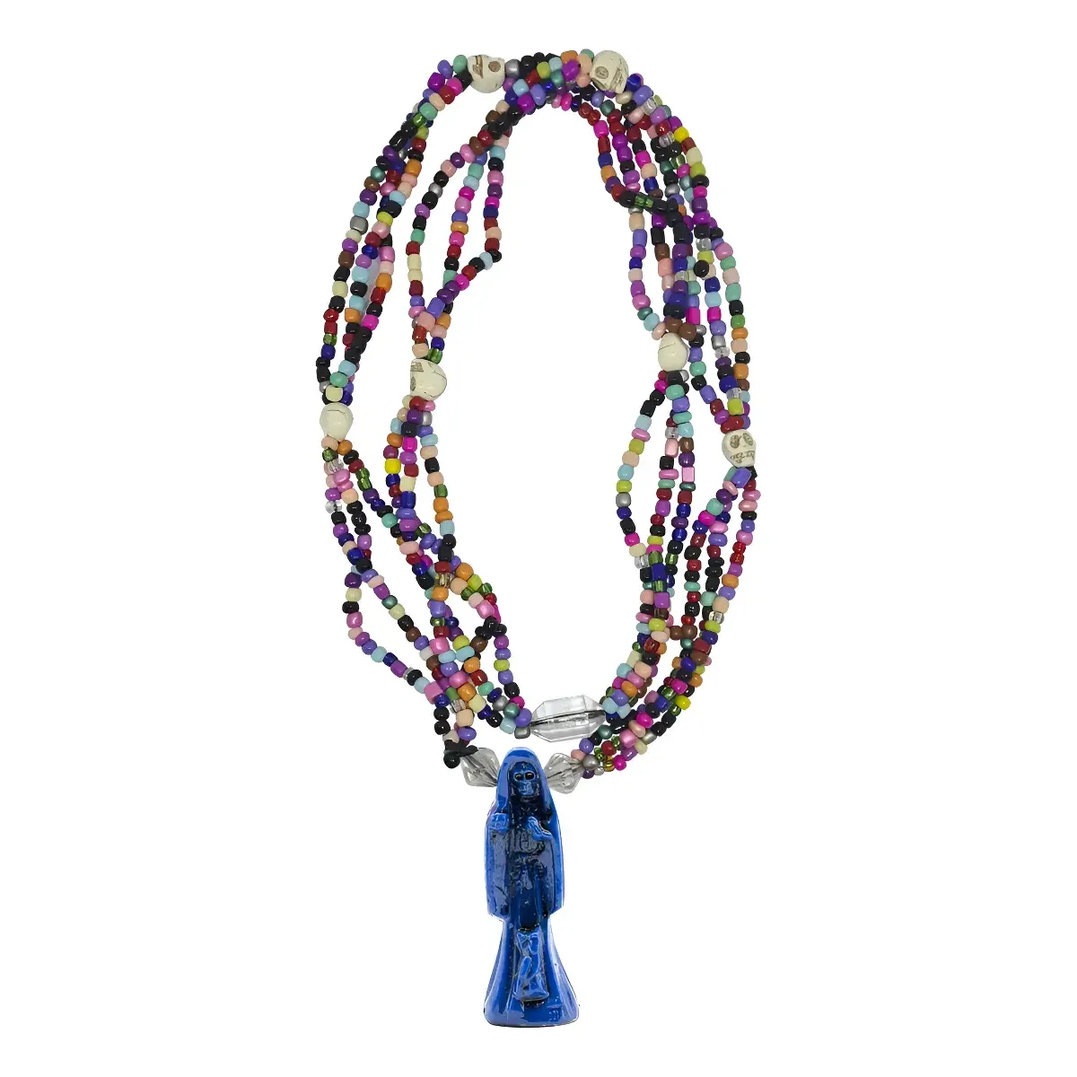 Rosario Santa Muerte Azul Ritualizado Justicia y Proteccion