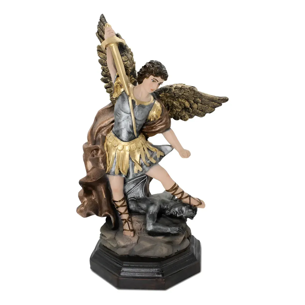 Arcangel San Miguel Angel Escultura Ojo de Vidrio