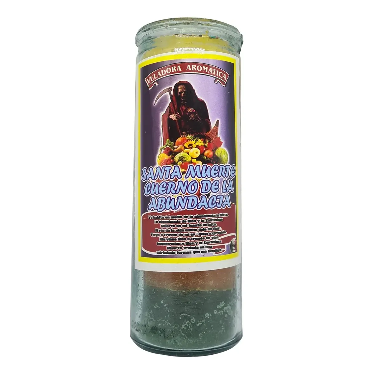 Veladora Santa Muerte Cuerno de la Abundancia Parafina