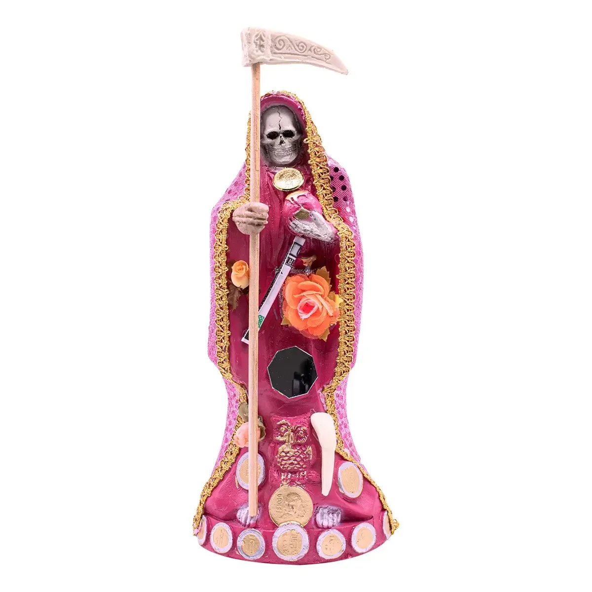 Santa Muerte Rosa Amor Armonia Vestida